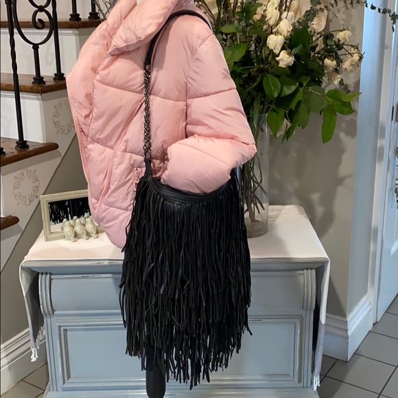 Lost & Found Handbags - Black Fringe Leather Bag from Lost & Found